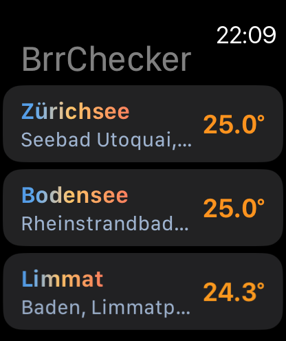 BrrChecker auf der Apple Watch